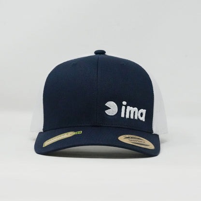 ima Puff Embroidered Recycled Retro Trucker Cap Navy/White
