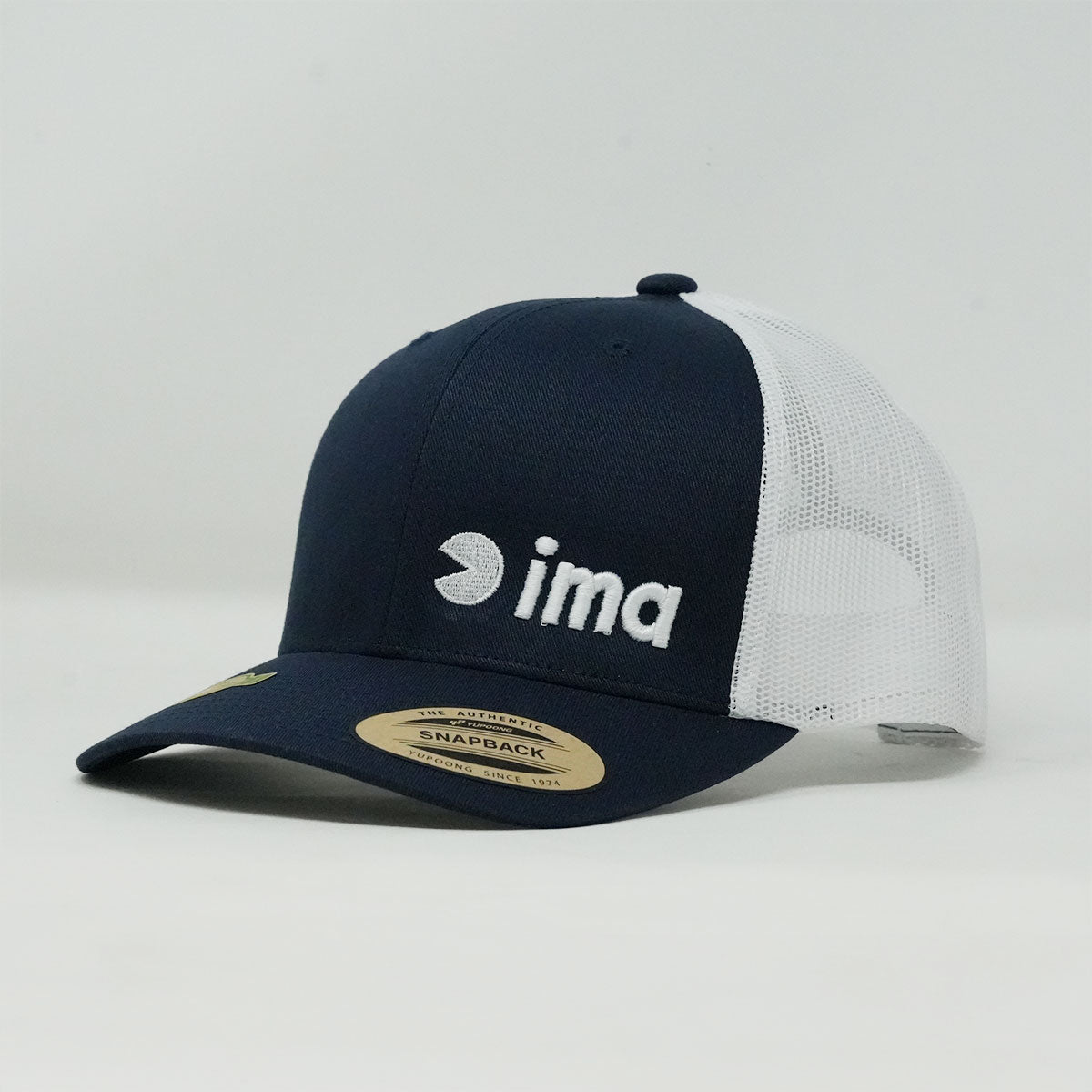 ima Puff Embroidered Recycled Retro Trucker Cap Navy/White